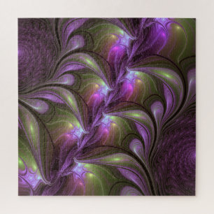 Colorful Abstract Violet Paars Khaki Fractal Art Legpuzzel
