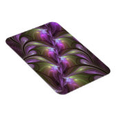 Colorful Abstract Violet Paars Khaki Fractal Art Magneet (Rechterzijde)