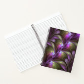 Colorful Abstract Violet Paars Khaki Fractal Art Notitieboek (Binnen)