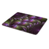 Colorful Abstract Violet Paars Khaki Fractal Art Snijplank (Hoek)