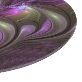 Colorful Abstract Violet Paars Khaki Fractal Art Snijplank (Hoek)