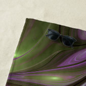 Colorful Abstract Violet Paars Khaki Fractal Art Strandlaken (In situ)