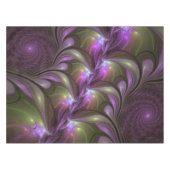 Colorful Abstract Violet Paars Khaki Fractal Art Tafelkleed (Voorkant (Horizontaal))