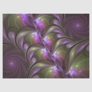 Colorful Abstract Violet Paars Khaki Fractal Art Tissuepapier