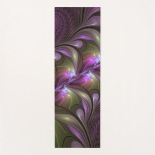 Colorful Abstract Violet Paars Khaki Fractal Art Yogamat