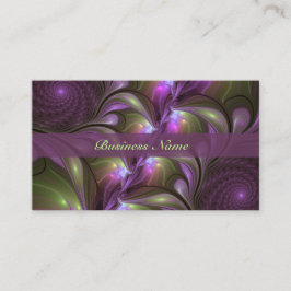 Colorful Abstract Violet Paars Khaki Fractal Name Visitekaartje