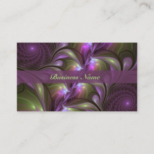 Colorful Abstract Violet Paars Khaki Fractal Name Visitekaartje