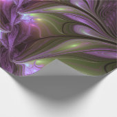 Colorful Abstract Violet Purple Khaki Fractal Art Cadeaupapier (Hoek)
