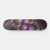 Colorful Abstract Violet Purple Khaki Fractal Art Persoonlijk Skateboard (Horizontaal)