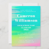 Colorful Abstract Waterverf Graduation Party Kaart (Voorkant)