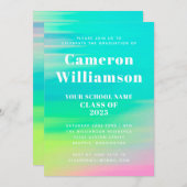 Colorful Abstract Waterverf Graduation Party Kaart (Voorkant / Achterkant)