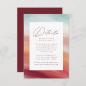 Colorful Abstract Waterverf Weddenschap - Gegevens Informatiekaartje (Voorkant / Achterkant)