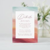 Colorful Abstract Waterverf Weddenschap - Gegevens Informatiekaartje (Staand voorkant)