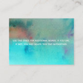 Colorful Abstract Waterverf Weddenschap - Gegevens Informatiekaartje (Achterkant)