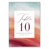 Colorful Abstract Waterverf Wedstrijknummer Kaart (Achterkant)