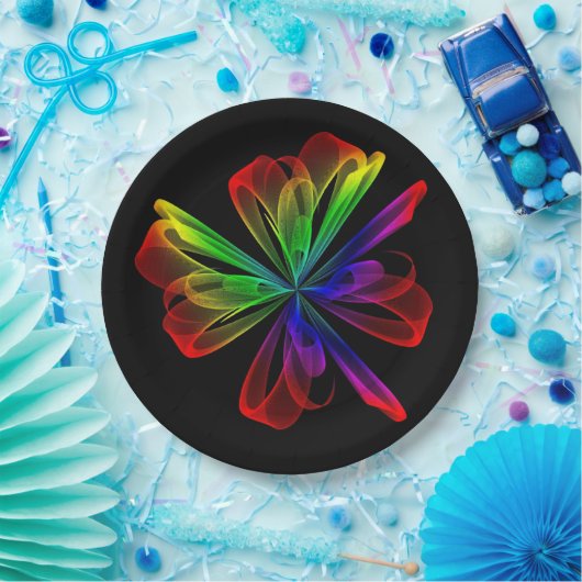 Colorful Abstract Wave Papieren Bordje (Feest)