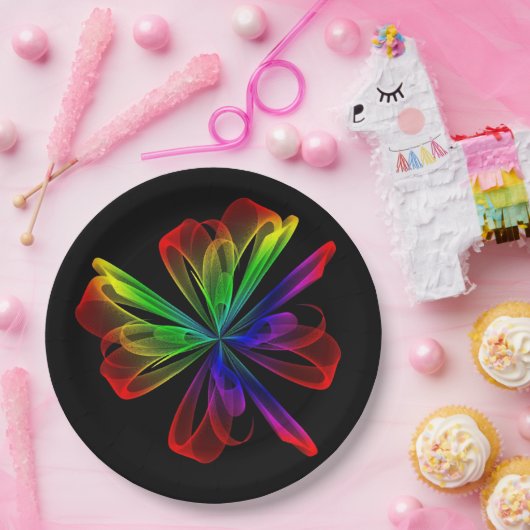 Colorful Abstract Wave Papieren Bordje (Feest)