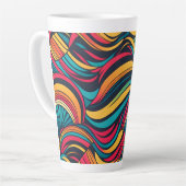 Colorful Abstract Wave Patroon Latte Mok (Linkerhoek)