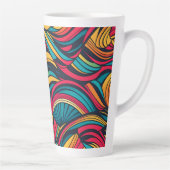 Colorful Abstract Wave Patroon Latte Mok (Rechts)