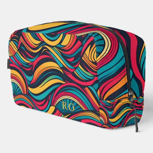 Colorful Abstract Wave Patroon Toilettasje (Rechterhoek)