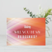 Colorful Abstract Wave word je mijn Bridesmaid? Kaart (Staand voorkant)