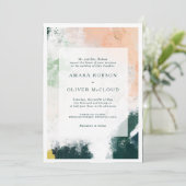 Colorful Abstract Wedding Invitation Kaart (Staand voorkant)