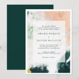 Colorful Abstract Wedding Invitation Kaart