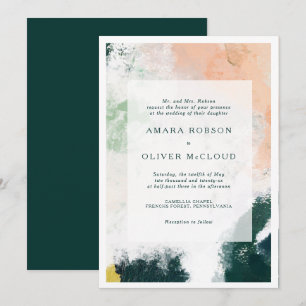 Colorful Abstract Wedding Invitation Kaart