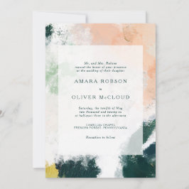 Colorful Abstract Wedding Invitation Kaart