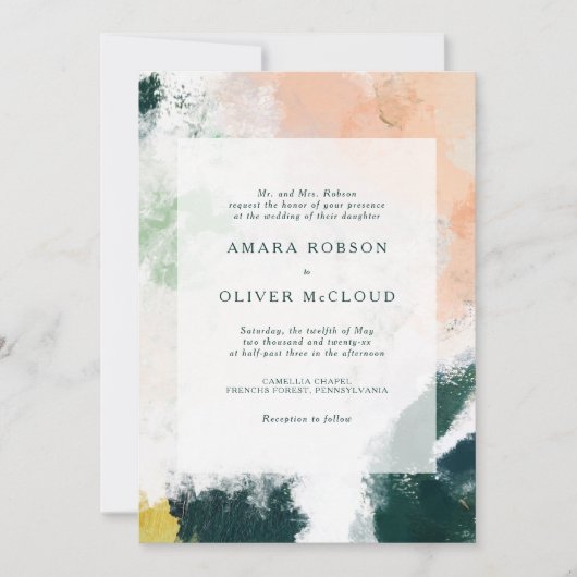 Colorful Abstract Wedding Invitation Kaart (Voorkant)