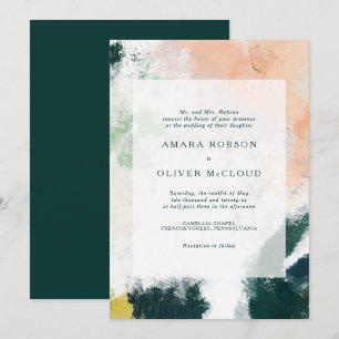 Colorful Abstract Wedding Invitation Kaart