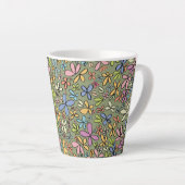 Colorful Abstract Wildflower Garden Latte Mok (Rechterhoek)