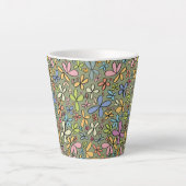 Colorful Abstract Wildflower Garden Latte Mok (Voorkant)