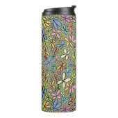 Colorful Abstract Wildflower Garden Thermosbeker (Gedraaid links)