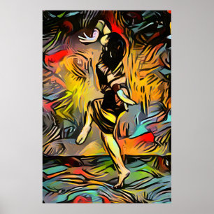 Colorful Abstract Woman Dancing Poster