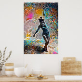 Colorful Abstract Woman Dancing Poster (Keuken)