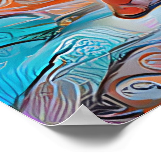 Colorful Abstract Woman Dancing Poster (Hoek)