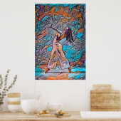 Colorful Abstract Woman Dancing Poster (Keuken)