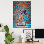 Colorful Abstract Woman Dancing Poster (Thuiskantoor)