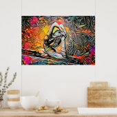 Colorful Abstract Yoga Pose Poster (Keuken)