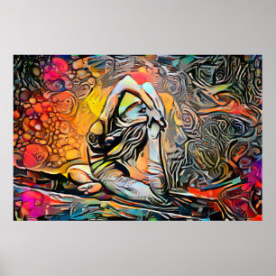 Colorful Abstract Yoga Pose Poster