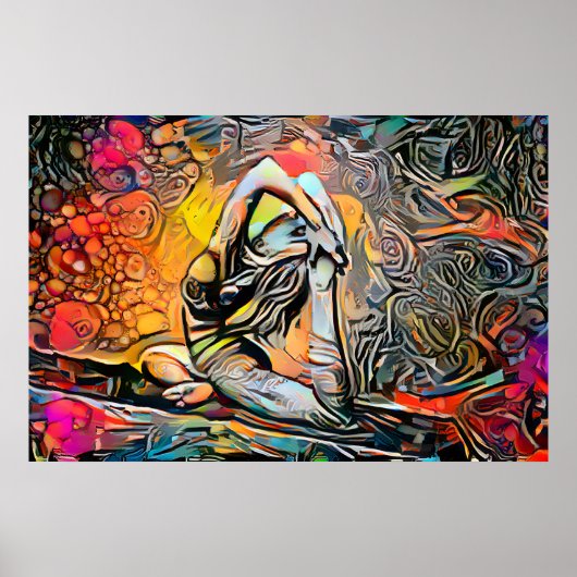 Colorful Abstract Yoga Pose Poster (Voorkant)