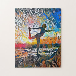 Colorful Abstract Yoga Pose | Uitdagende hard Jig Legpuzzel