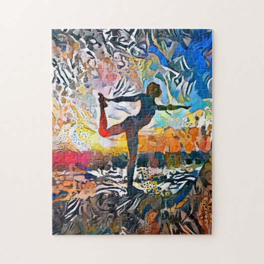 Colorful Abstract Yoga Pose | Uitdagende hard Jig Legpuzzel (Verticaal)