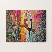 Colorful Abstract Yoga Pose | Uitdagende hard Jig Legpuzzel (Horizontaal)