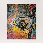 Colorful Abstract Yoga Pose | Uitdagende hard Jig Legpuzzel (Verticaal)