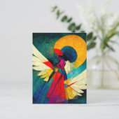 Colorful Abstracte Angel Wood Wall Art Briefkaart (Staand voorkant)