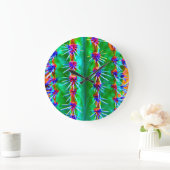 Colorful Abstracte Cactus Pop Modern Southwest Grote Klok (Huis)