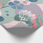 Colorful Abstracte Flowers Cadeaupapier (Hoek)