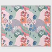 Colorful Abstracte Flowers Cadeaupapier (Vlak)